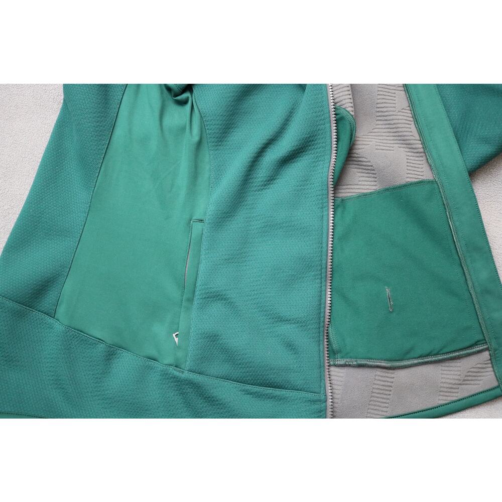 Under Armour Fitted Sweater Womens Medium Green Full Zip Mock Neck Elastic Pocke - Picture 11 of 16